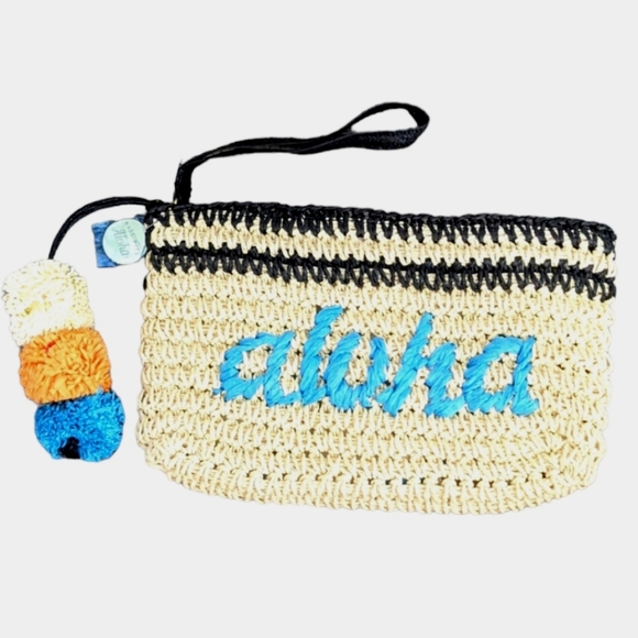 Made with Aloaha Handbags - Aloha Woven Straw Wristlet Clutch